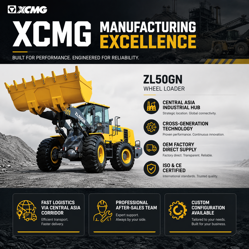 XCMG ZL50GN 5-Ton-Frontlader mit 3,2 m³ Schaufel, Schwerlast-Baulader